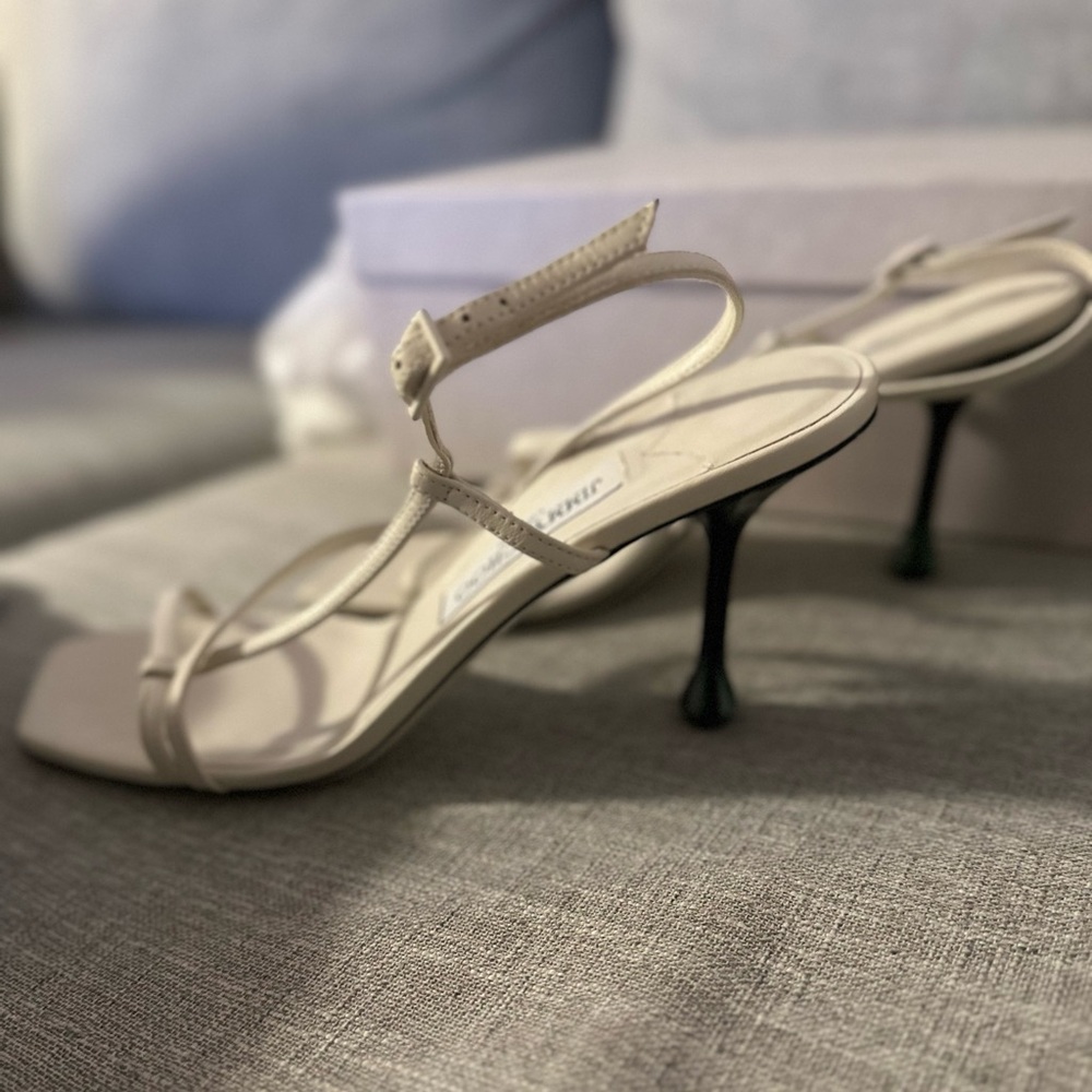 Jimmy Choo Cream Strappy Heels - Picture 7 of 9